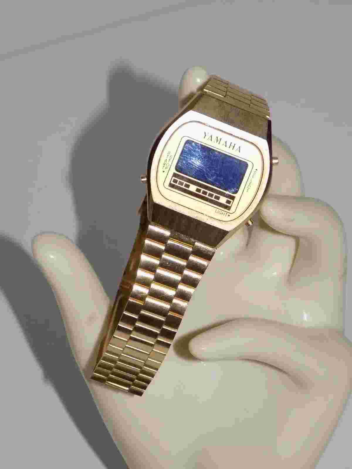 Mens Yamaha Digital Wristwatch Gold Tone Watch Parts Repair