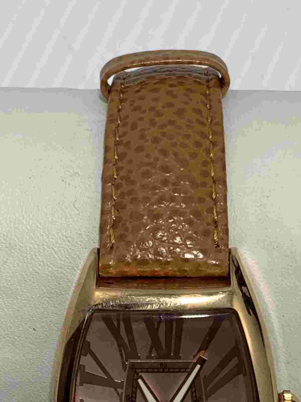 Women's Bronzo Italia Roman Numeral Bronze Case Watch Leather Strap New Battery