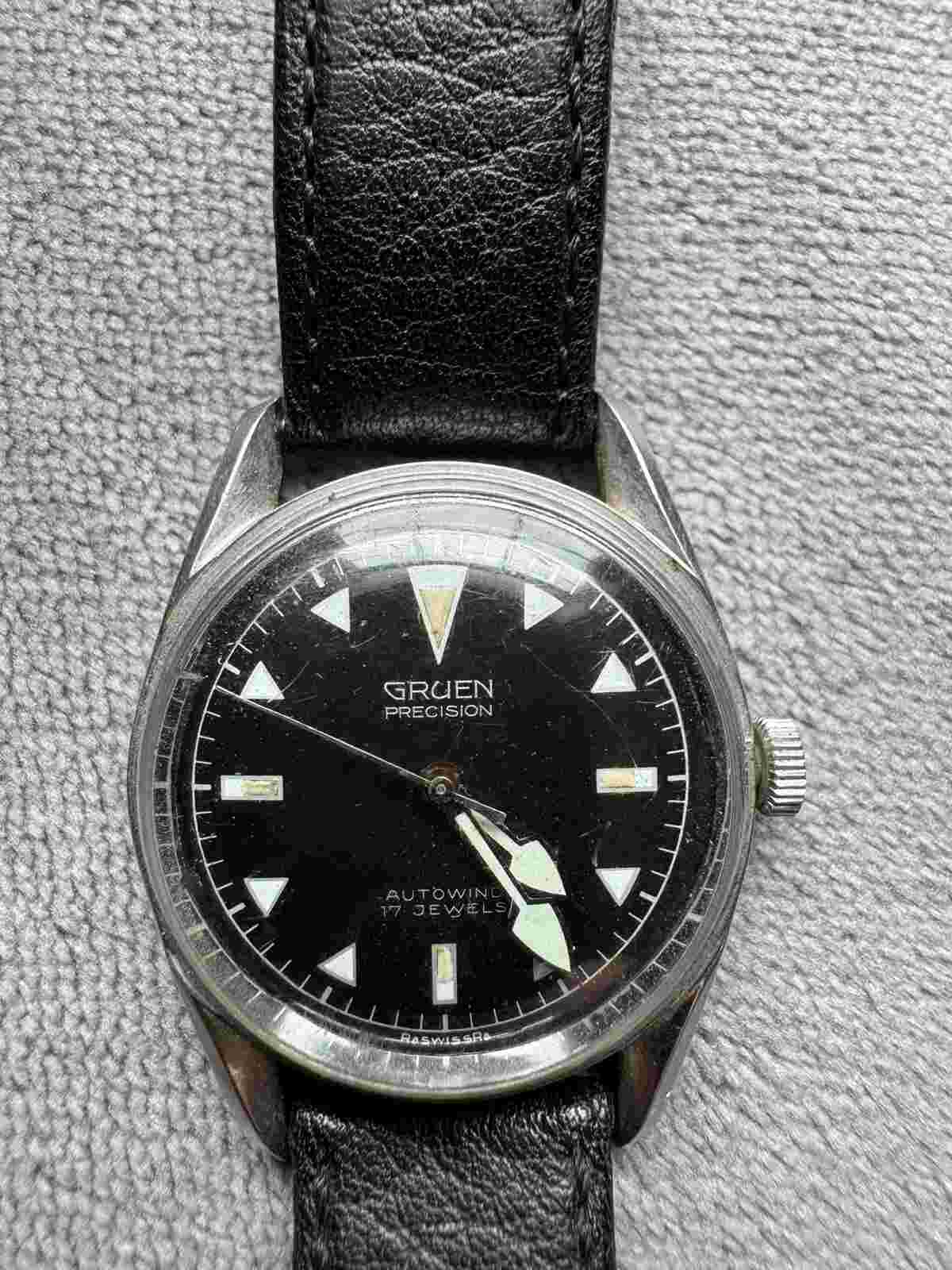 Vintage Steel Gruen Ocean Chief Diver 560RSS. As Is Running Missing Bezel