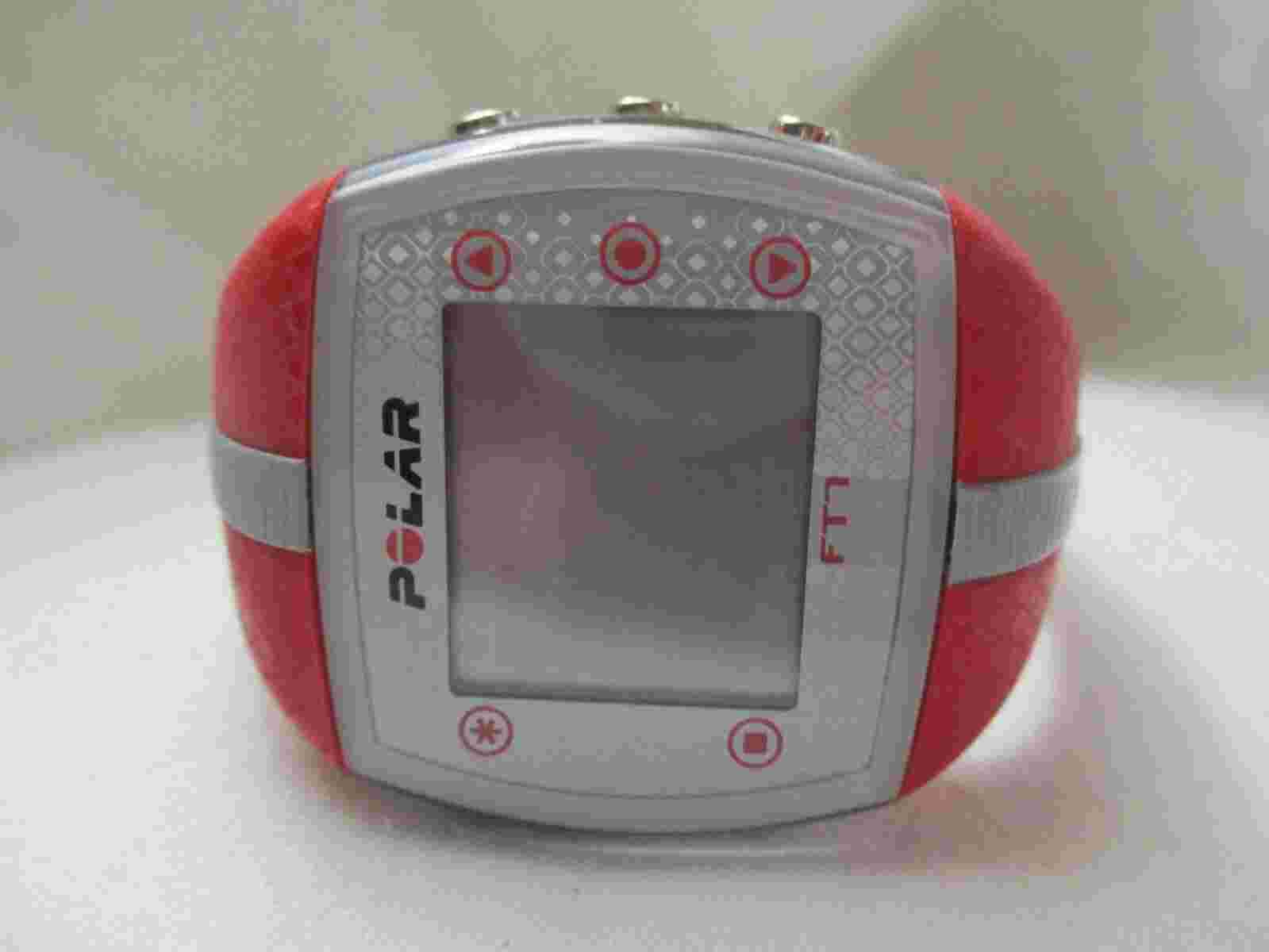 Polar Red & Gray Digital Wristwatch w/ Adjustable Buckle Band