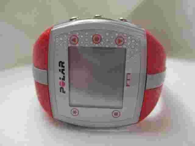 Polar Red & Gray Digital Wristwatch w/ Adjustable Buckle Band