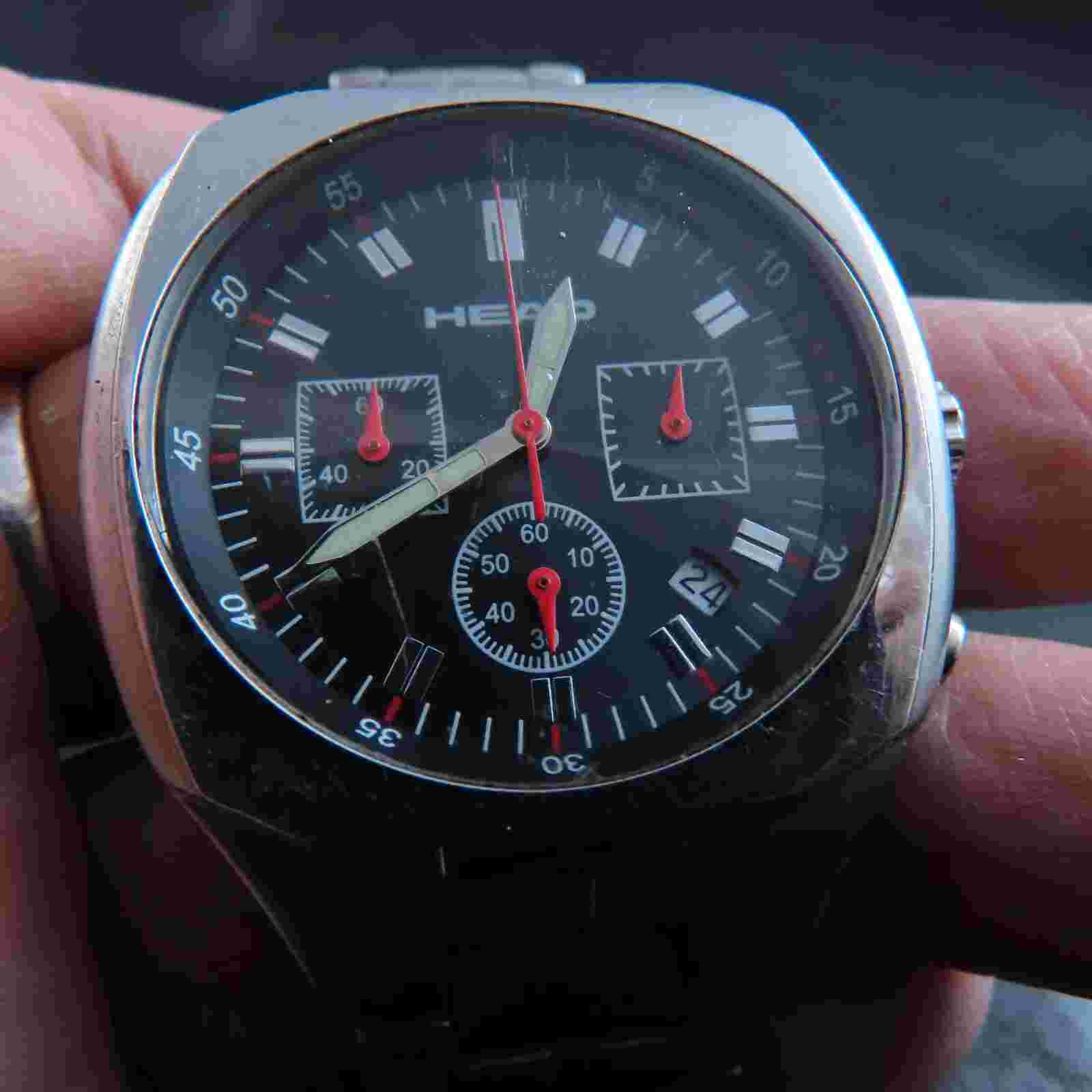 All Steel Head Chronograph 24 Hours Quartz Men Watch