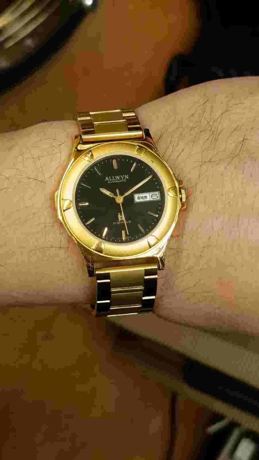 Authentic Allwyn Automatic 21 Jewels 6319 Cal Y381-8460 Men's NOS NEW OLD STOCK