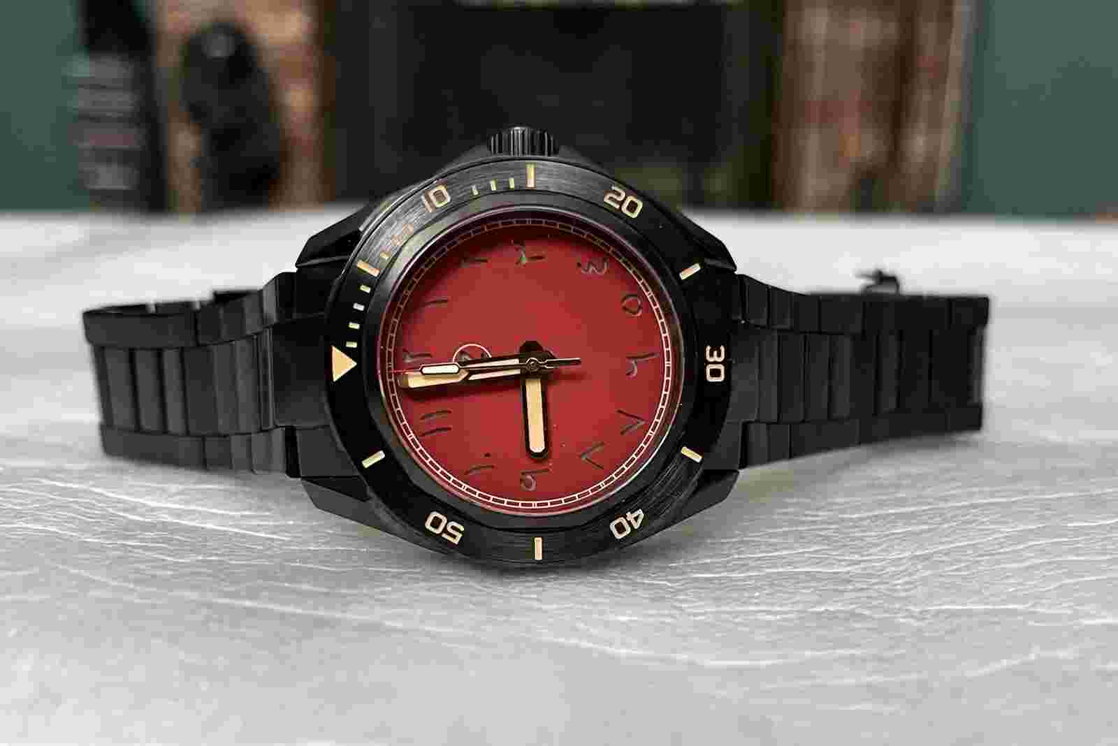 Zelos SWORDFISH 300M DIVER NH35 BLACK PVD - CUSTOM RED ARABIC DIAL