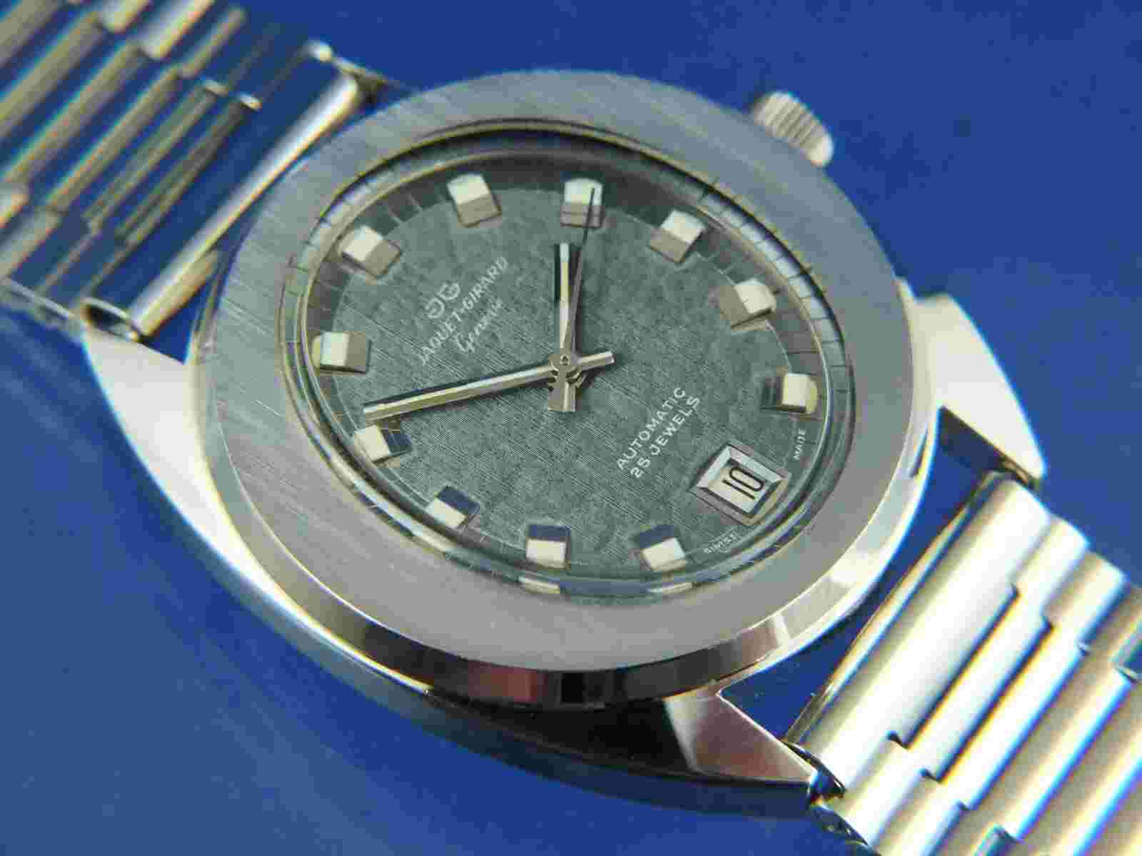 Jaquet Girard Automatic Watch 1970s NOS C.M.VI Bracelet Vintage Swiss ETA 2782