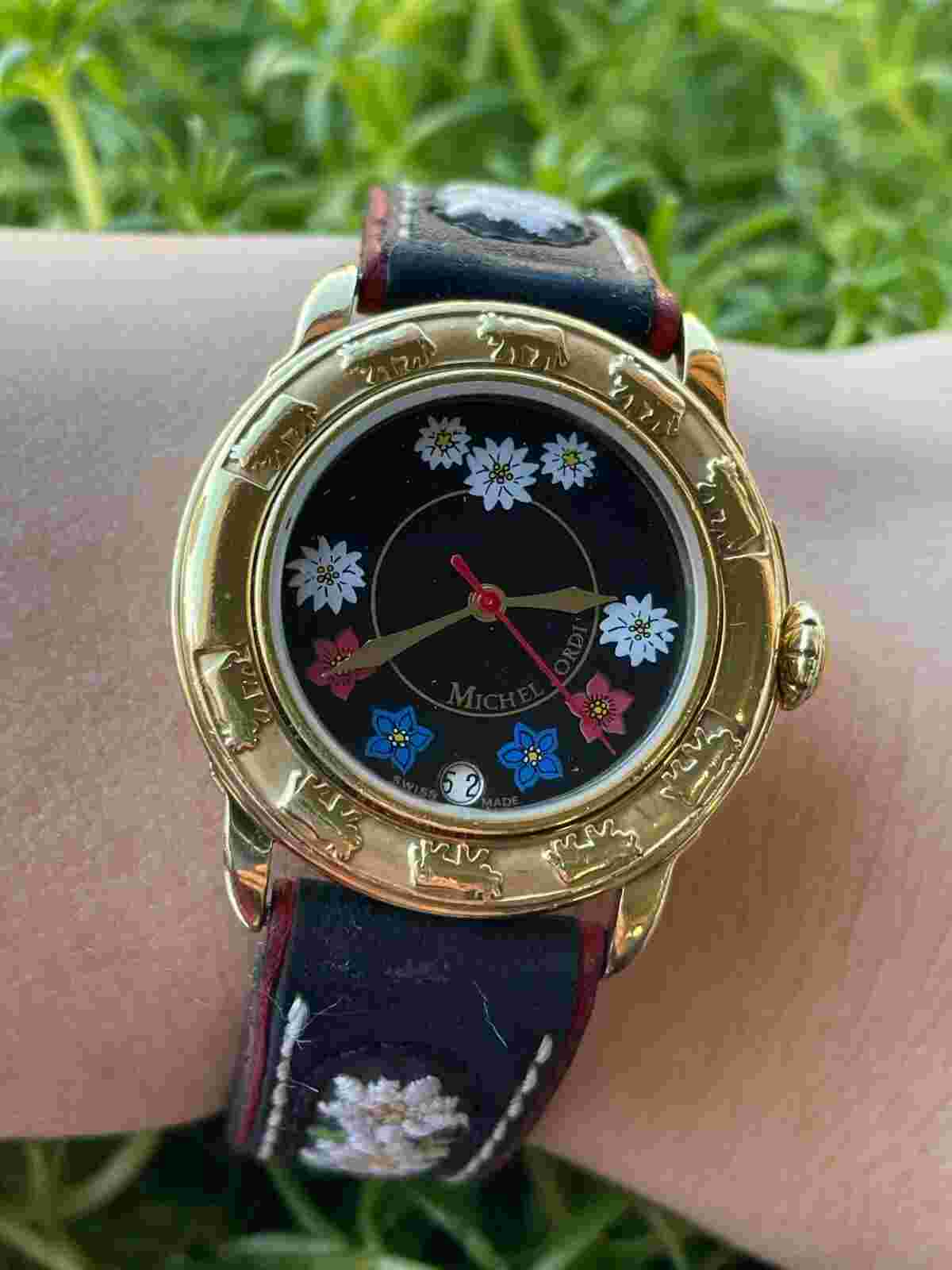 MICHEL JORDI FLOWER WATCH 1291 QUARTZ LADY SWISS MADE