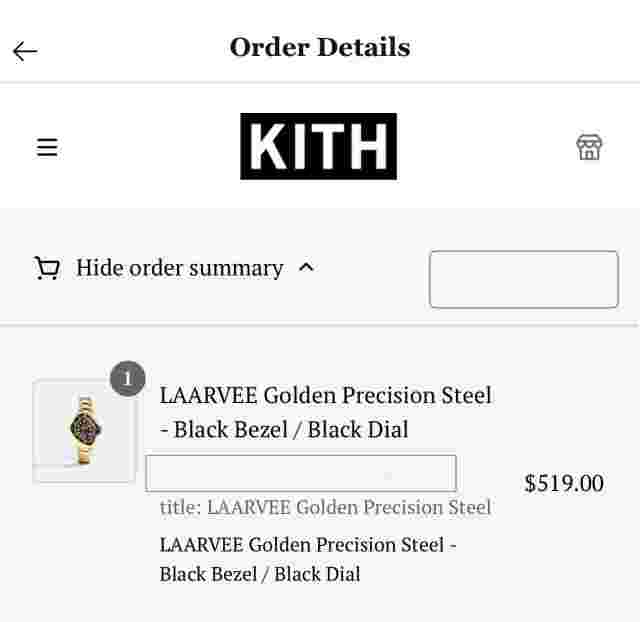 LAARVEE Golden Precision Steel watch Brand New Kith Bought