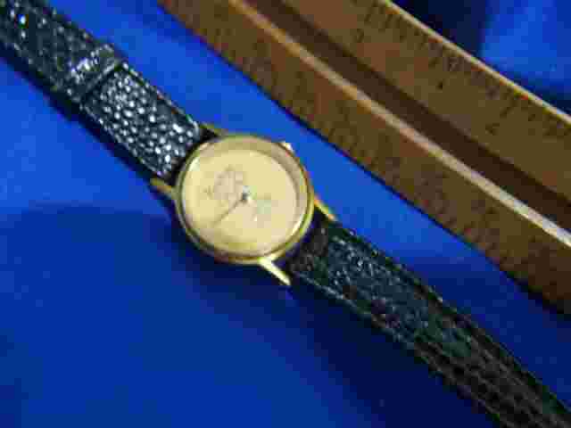 KODAK OFFICIAL SPONSOR 36 USC 380 LEATHER BLACK BAND GOLDTONE watch new batt A14