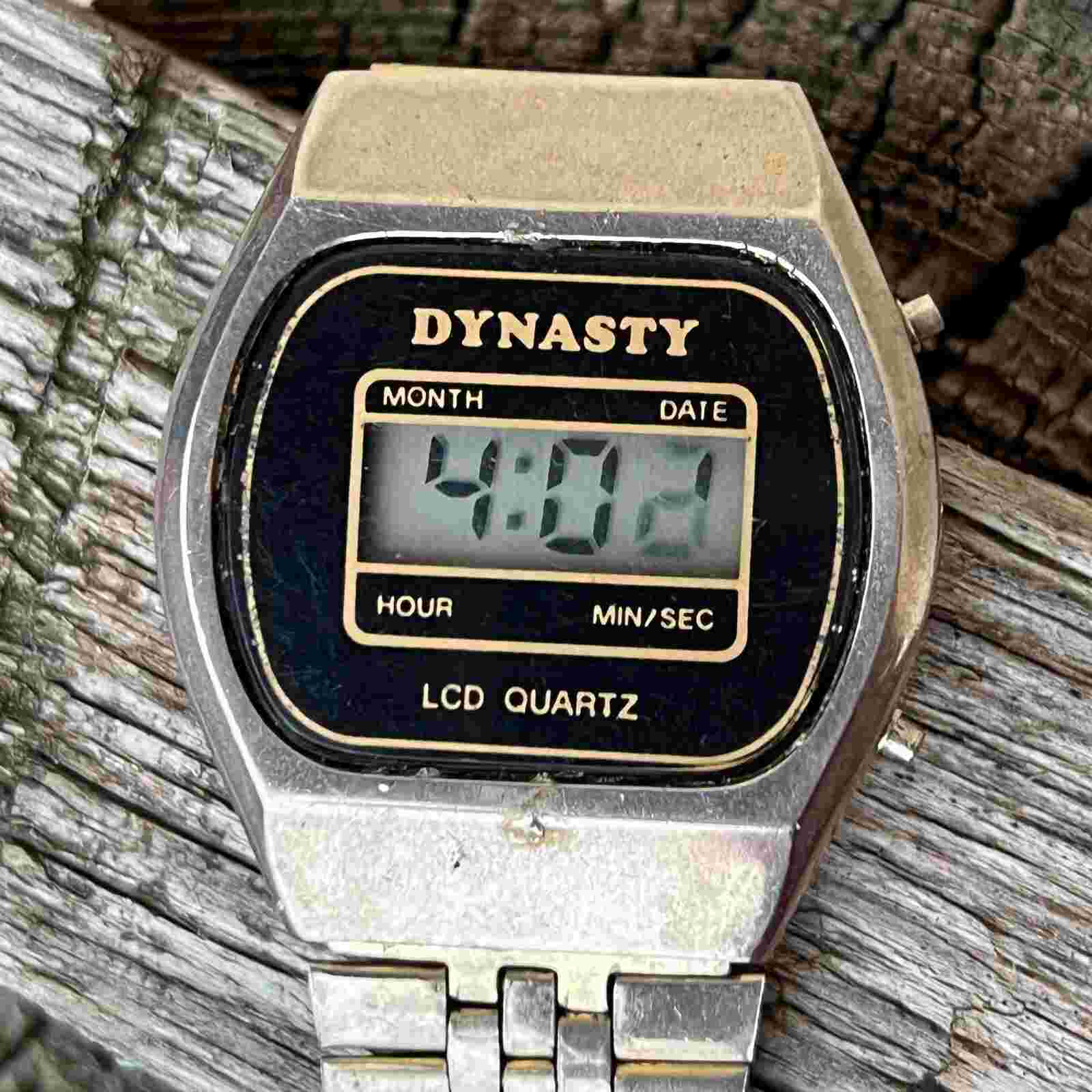 Vintage DYNASTY LCD Quartz Electronic Wristwatch Watch.