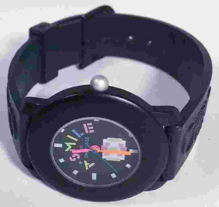 Women Cherokee Watch A Smile Black Case Multicolor Accent Resin Band Rare