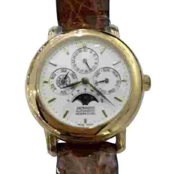 Movado AN 18K GOLD AUTOMATIC PERPETUAL CALENDAR WRISTWATCH w/ MOON PHASES