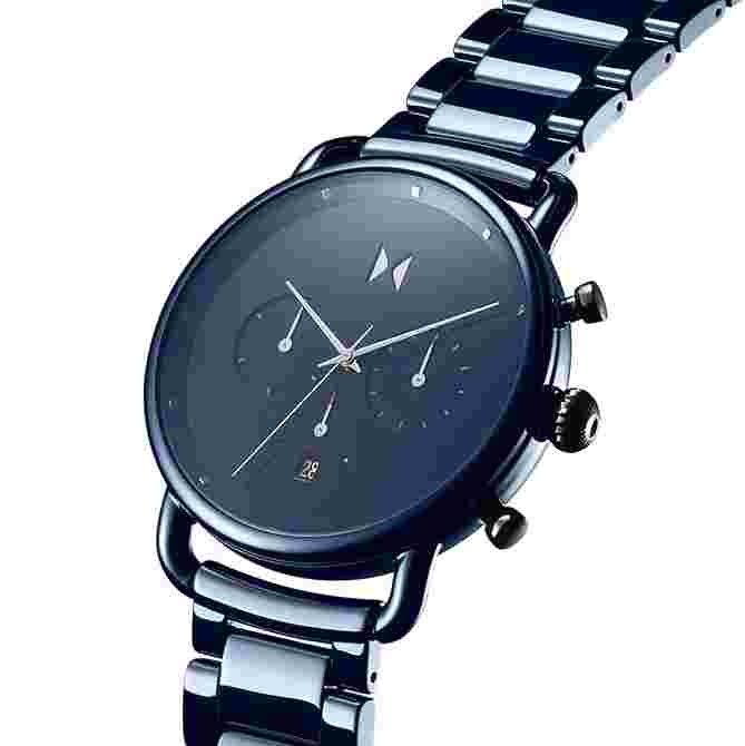 MVMT 28000248 BLACKTOP II BLUE CHRONOGRAPH DIAL BLUE CERAMIC BRACELET MENS WATCH