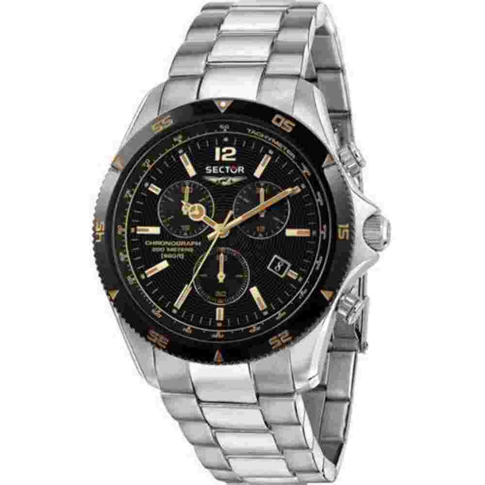 Sector 650 R3273631001 Men's Chronograph Watch - 45mm Black Dial, Stainless Stee