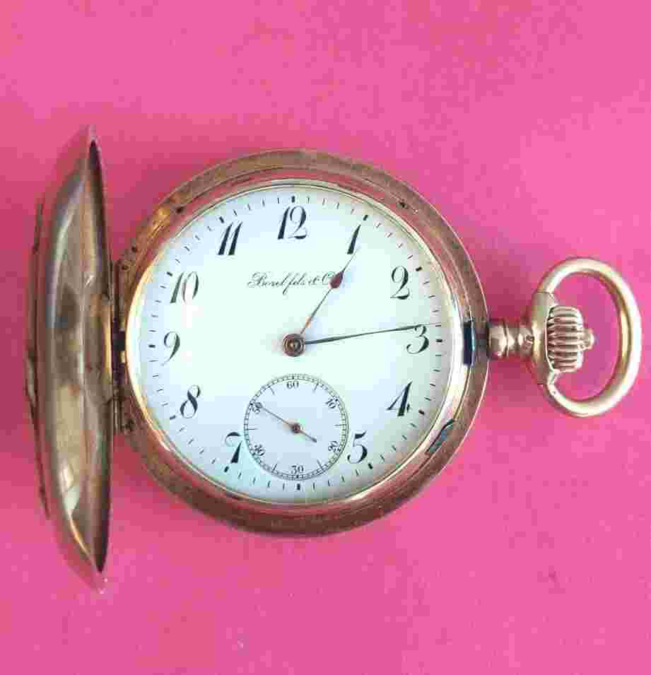 Vintage Swiss Borel Fils & Cie pocket watch 14k gold