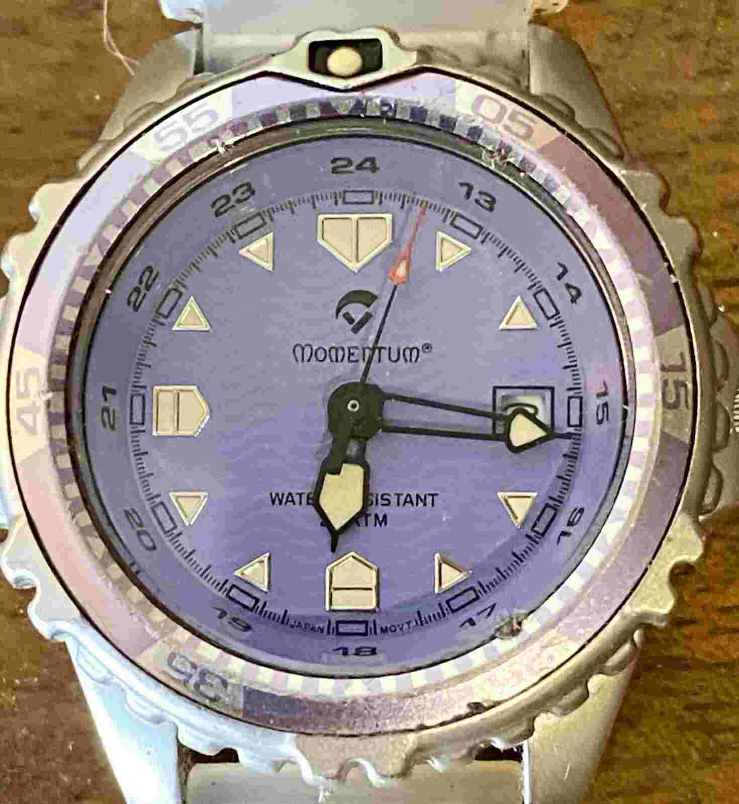 St Moritz Momentum M1 Series OO38 Purple Background Date Ladies Watch Works