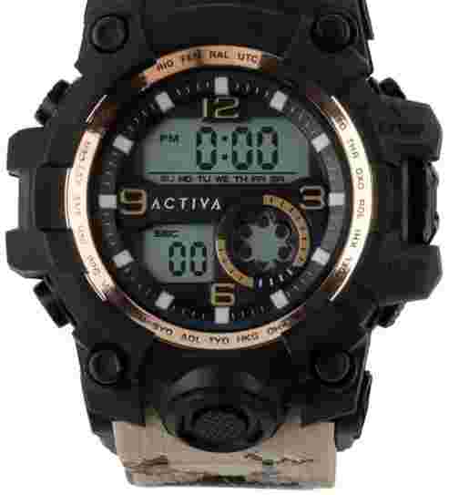 Activa X Invicta Men's 54.5mm Black/Tan Shock Resistant Digital Sport Watch