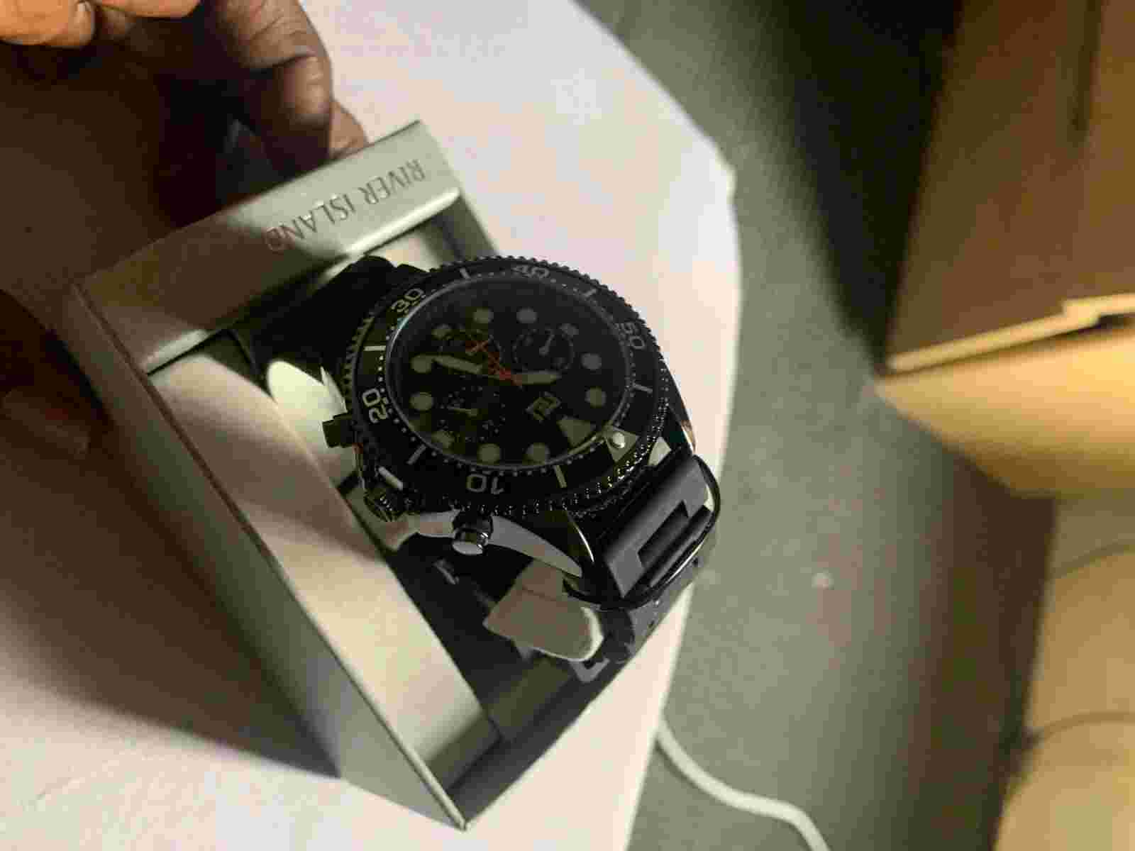 River Island watches for men, black, waterproof, new never worn before, for men