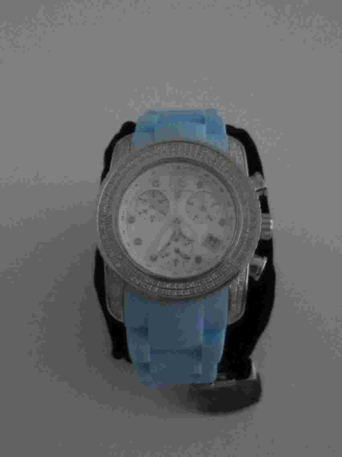 Swiss Legend Woman's Diamond Commander Chronograph Rubber Strap Watch