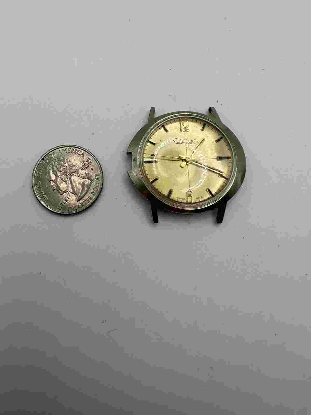 ingraham Project Broken Balance 38mm Swiss Men’s Watch Vintage Diy Gold