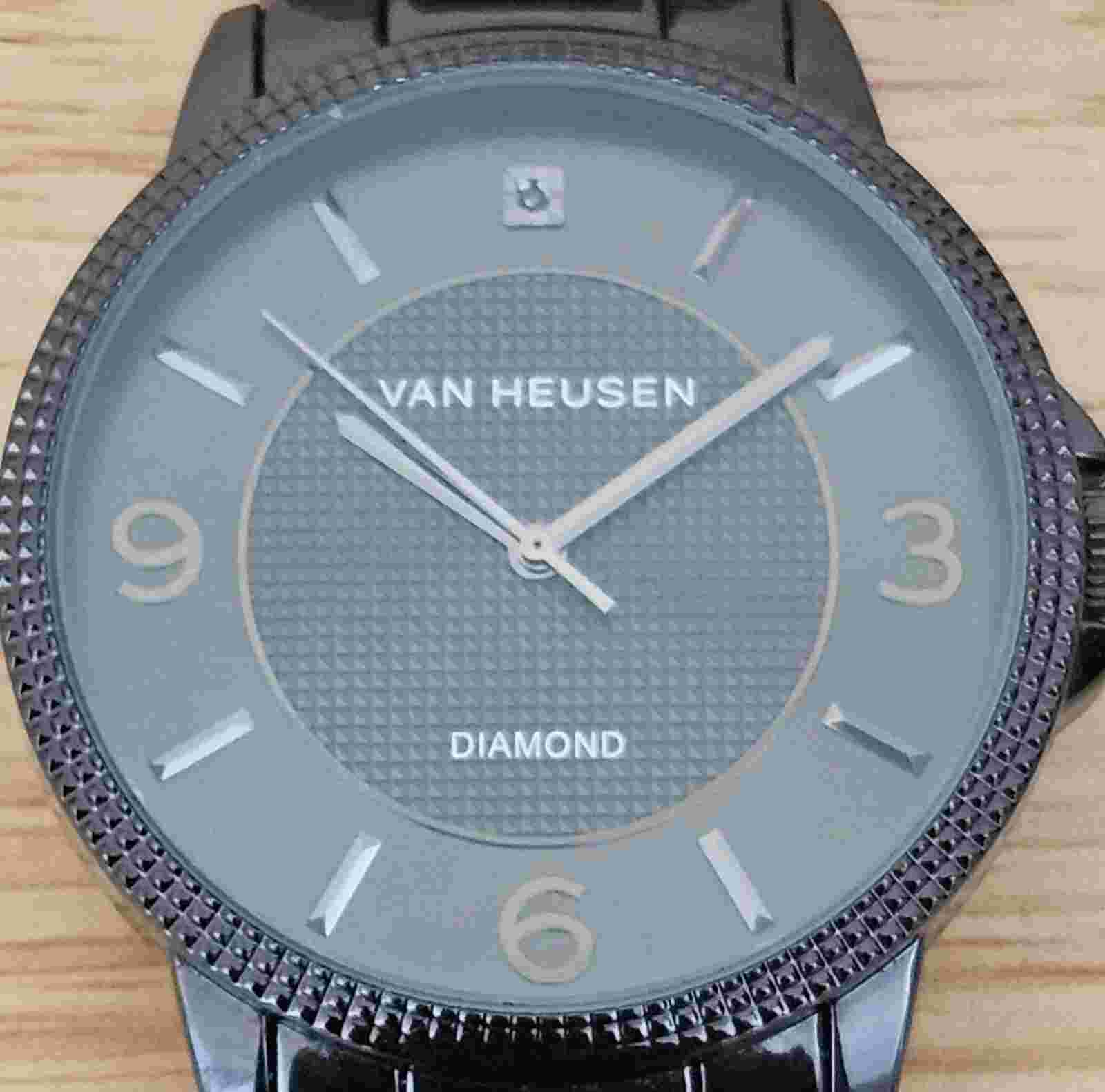 Van Heusen  Men's Watch VAN8593BU Diamond Collection Stainless Steel Blacked out