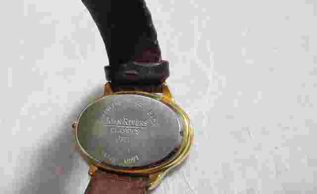 Joan Rivers Classics Wristwatch Brown Leather Band-Brown Face w White Crystals