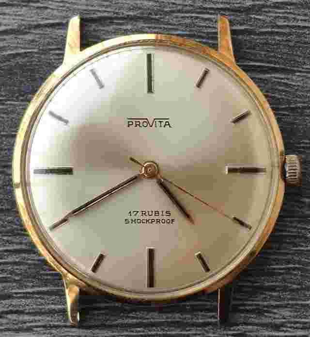 Vintage men's german Provita hand-winding watch 35 mm PUW 360