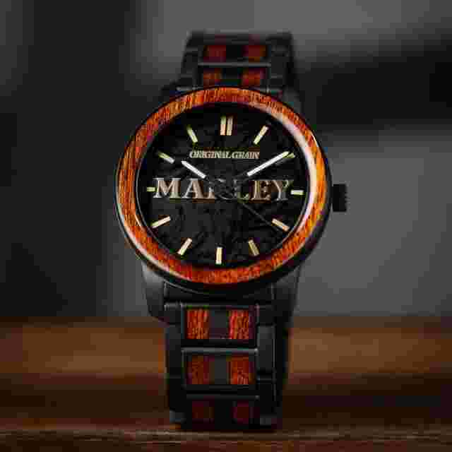 NWT Men's - Original Grain Bob Marley Palm Black 42mm Watch