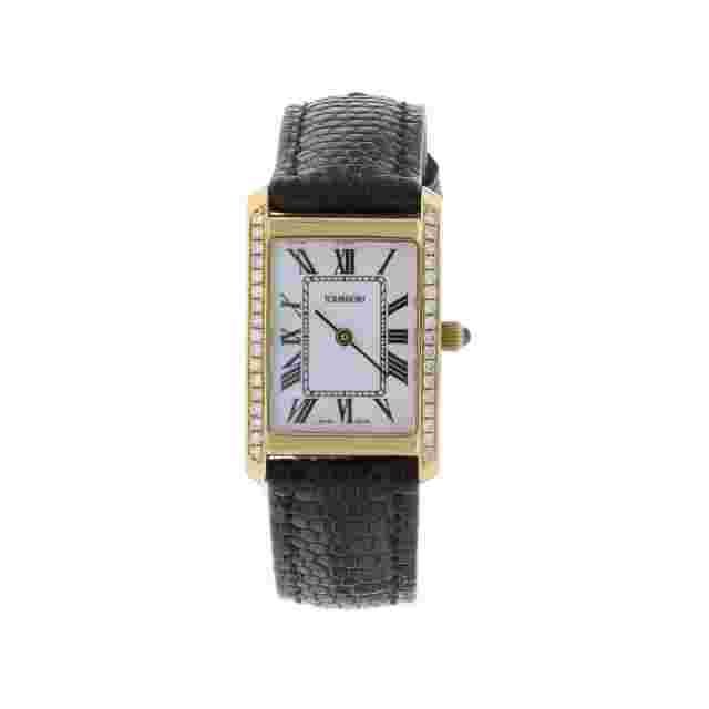 Tourneau Diamond Ladies Wristwatch - Yellow Gold 14k .34ctw Quartz 1 Yr Wnty