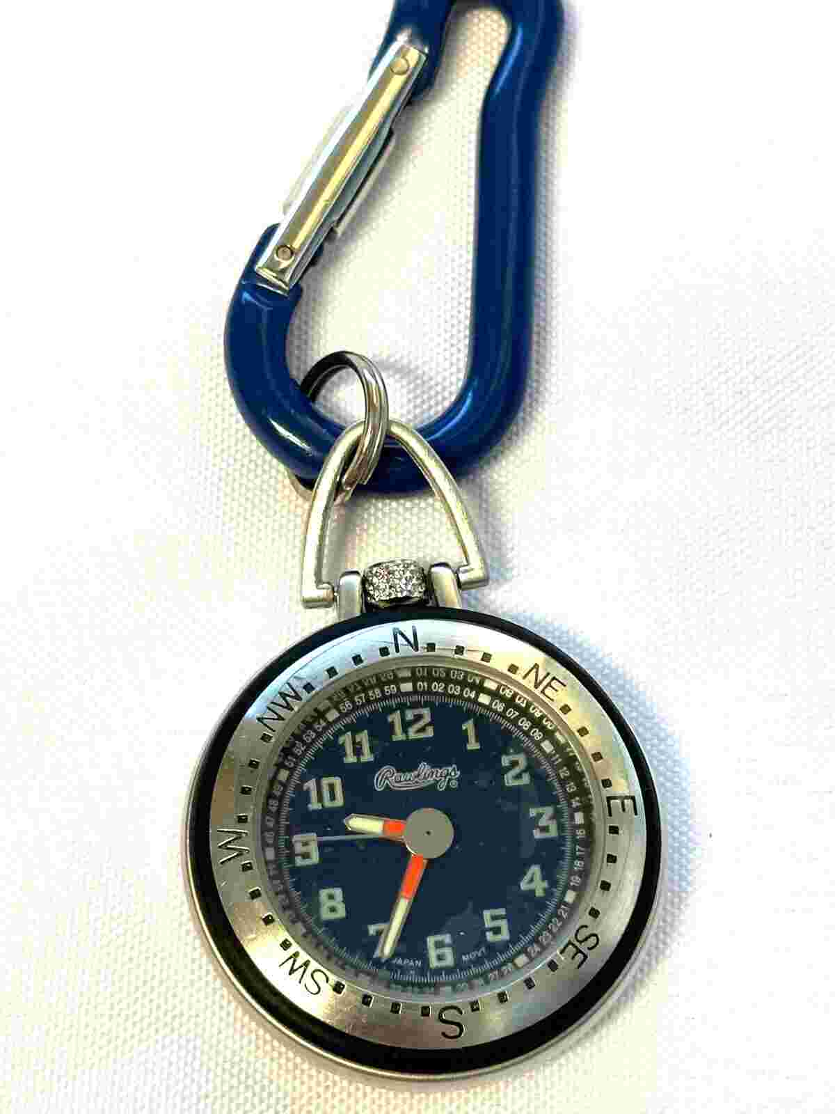 Rawlings  Blue Toned Pocket Watch with Belt Clip, New Battery