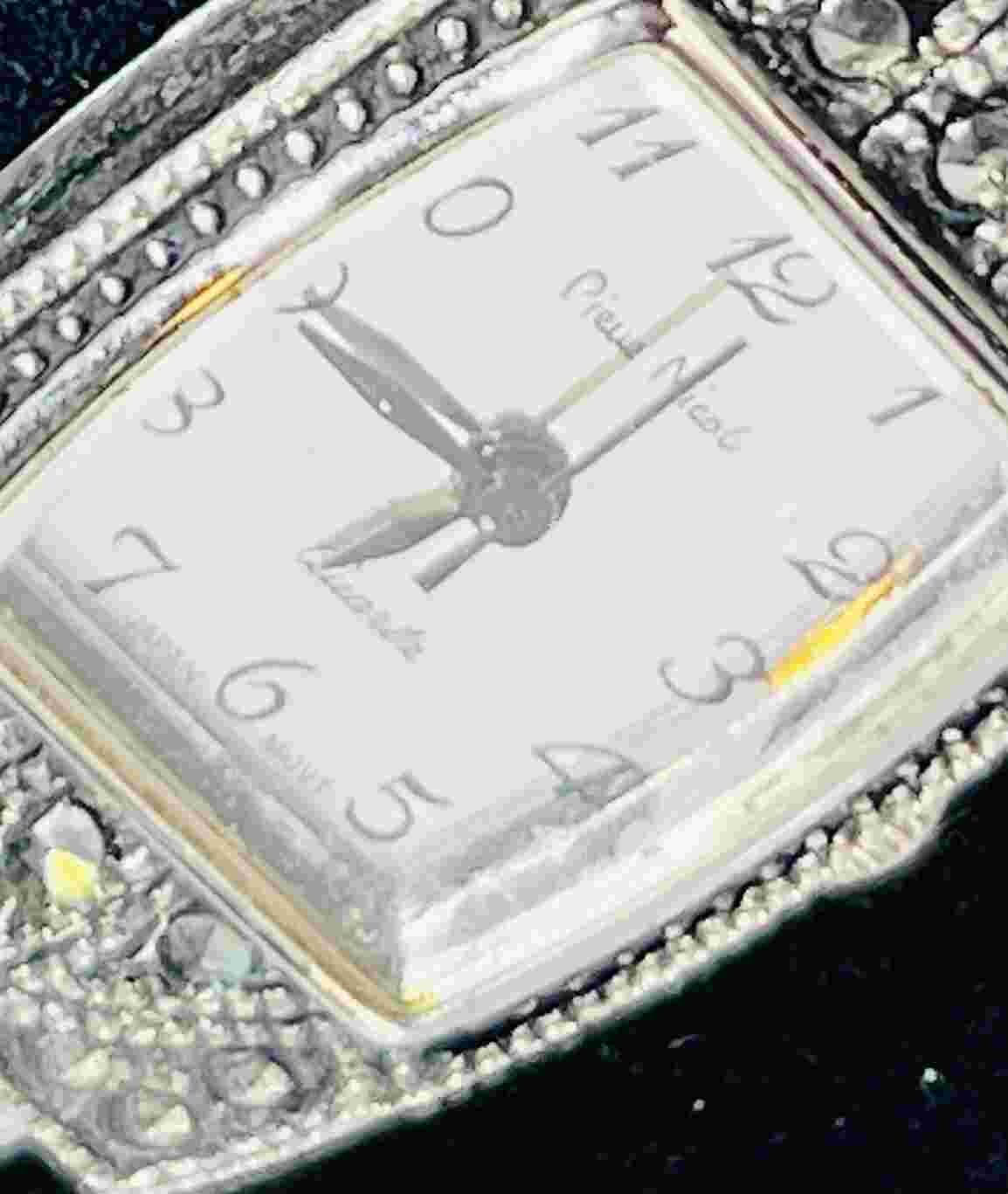 Vintage Pierre Nicole Silver Quartz Women's Watch Analog Square Face