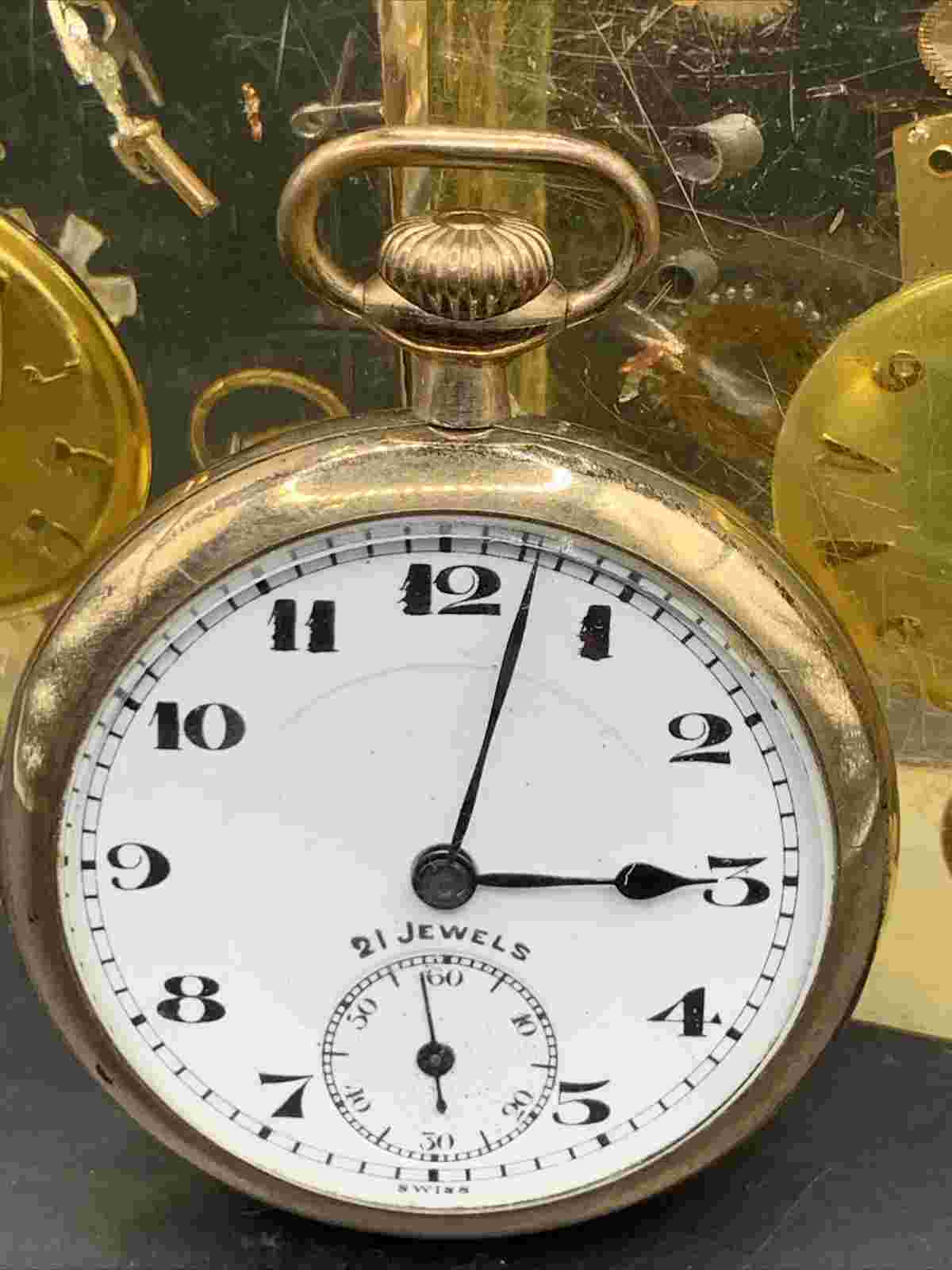 Savoy Swiss 21J Open Face Pocket watch 45mm ufix