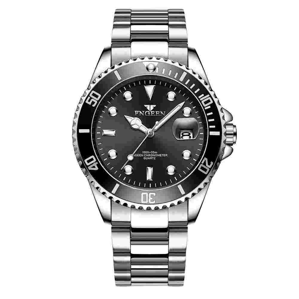 New Design Gents Mens Wristwatch Army Military Stainless Steel Quartz Analogue