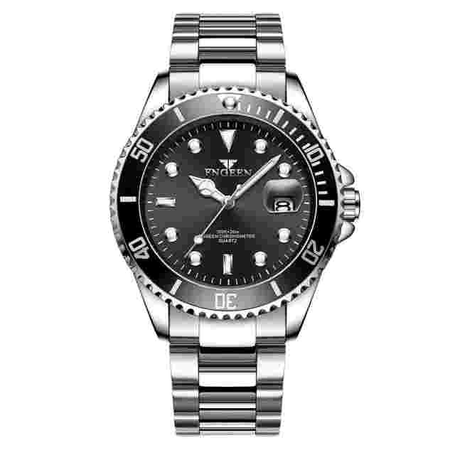 New Design Gents Mens Wristwatch Army Military Stainless Steel Quartz Analogue