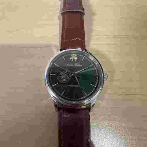 Brooks Brothers Watch SILGF004 Time Pieces Collection Open Heart Green M1379