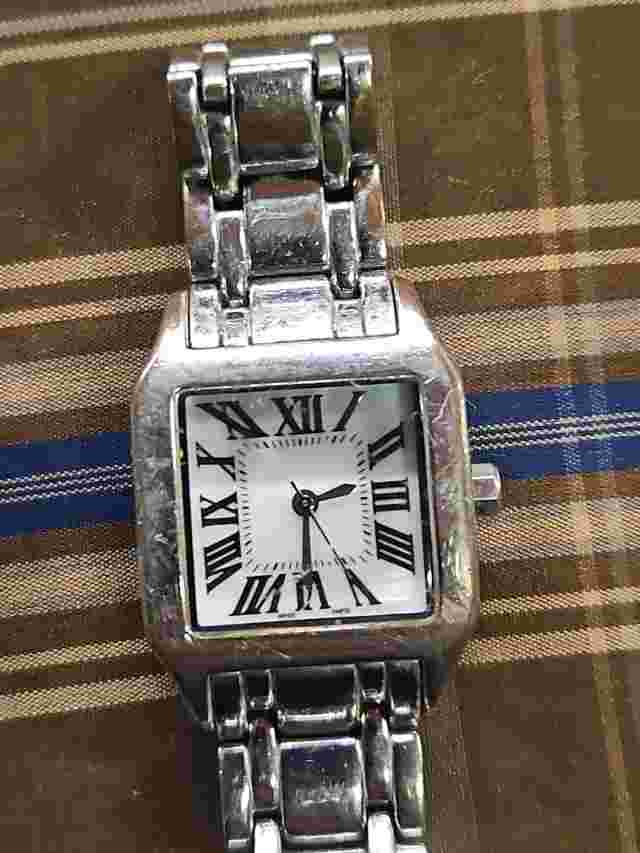 Bronzo Italia Mother-of-Pearl Cushion Dial Swiss Parts Panther Bracelet Watch 6"