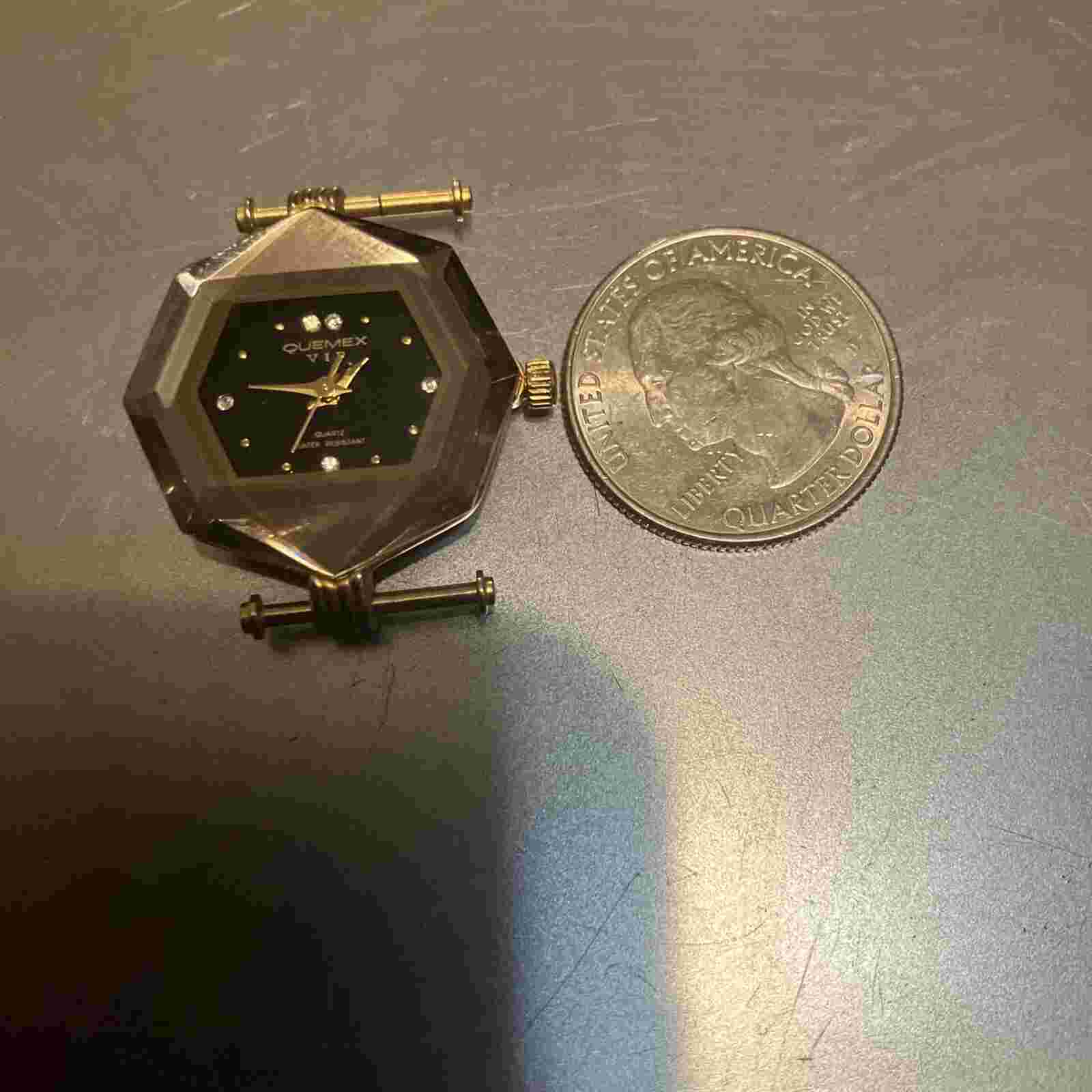 Quemex 18k Gold Plated Watch No Band Untested