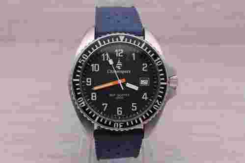 Vintage 1980's Chronosport Sea Quartz 1000 Mens 42mm Steel Quartz Divers Watch