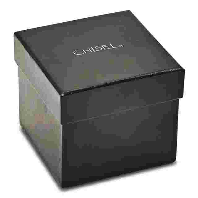 Chisel Unisex Pocket Watch Stainless Steel Case Quartz Black Dial, 14.5 inch