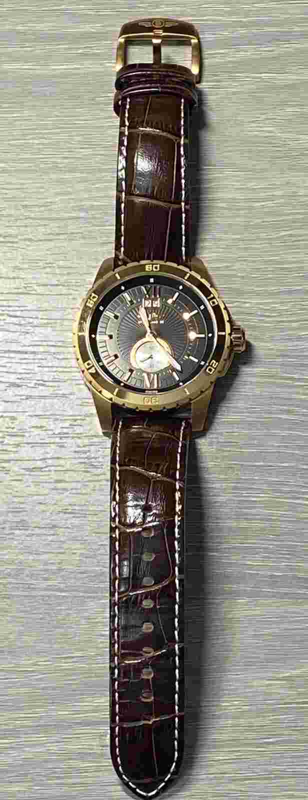 Balmer DB9 Men's Watch Round 45mm Gold/leather