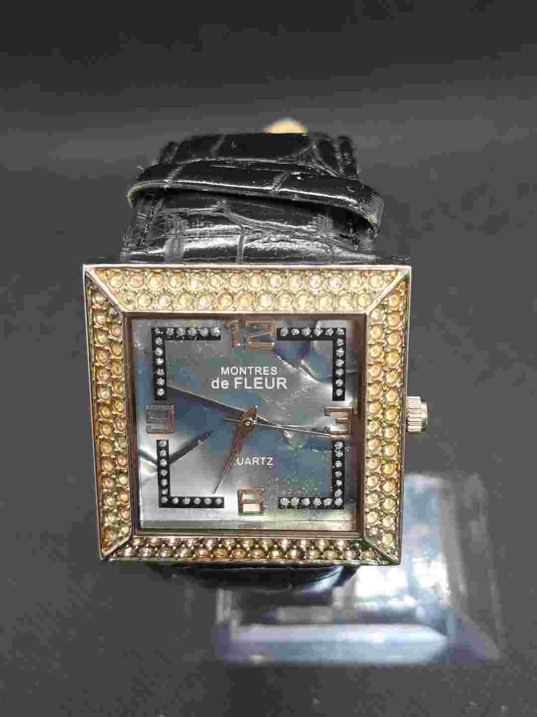 Montres De Fleur Square Silver Tone Watch