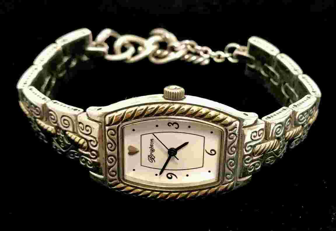 BRIGHTON "Toledo" Ornate Two-Tone Gold & Silver Plated Ladies Toggle watch