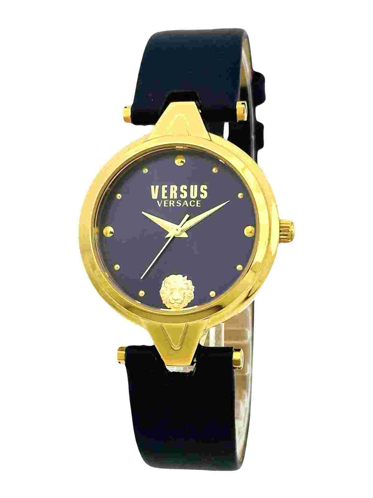 Versus by Versace SCI150016 Blue Sunday Dial Gold Case Blue Leather Strap Watch