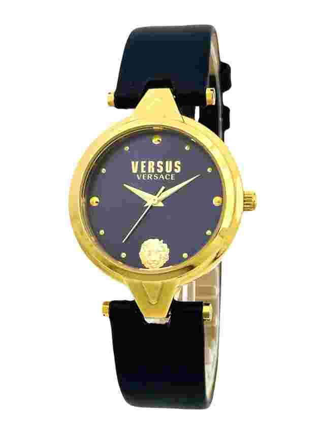 Versus by Versace SCI150016 Blue Sunday Dial Gold Case Blue Leather Strap Watch
