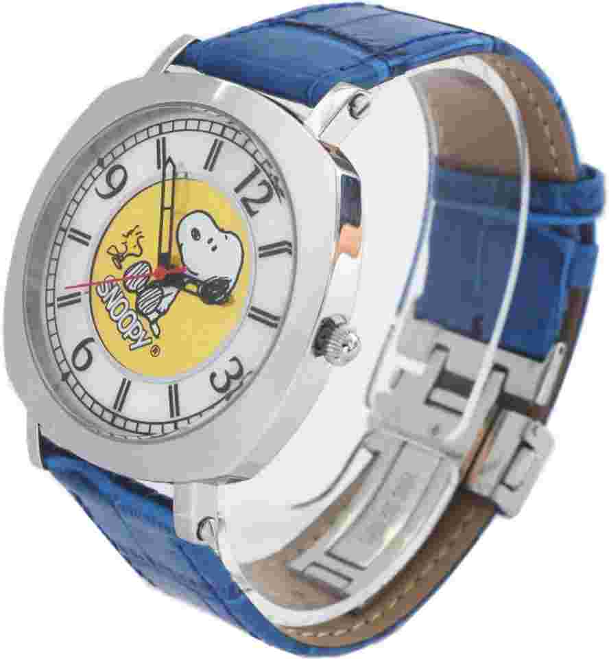 SNOOPY Watch 38mm Stainless Steel Leather Quartz Crystal Glass Unisex