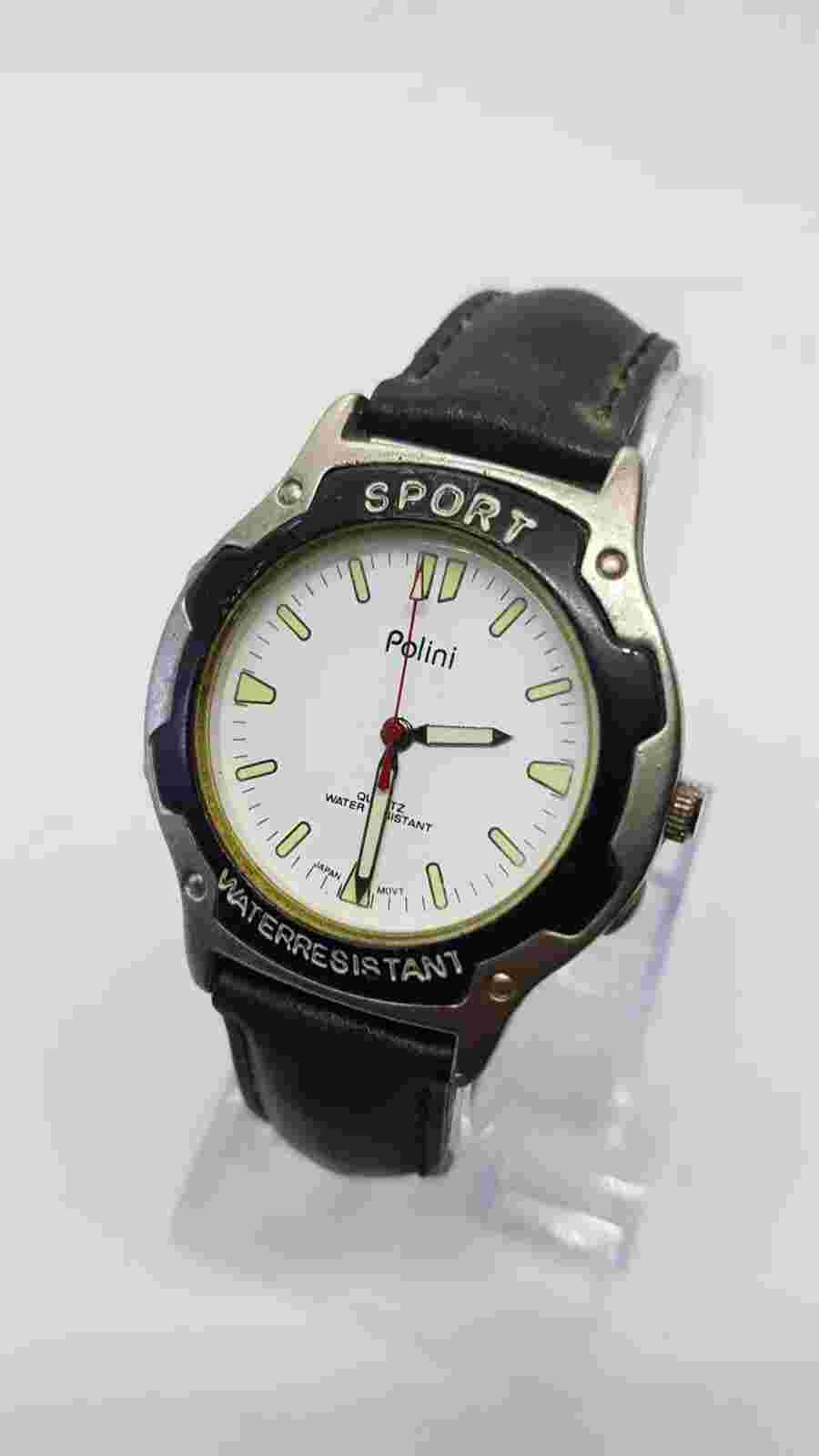 Polini Sport Black & White Elegant Unisex 38mm Watch, Easy To read Cheap Watch