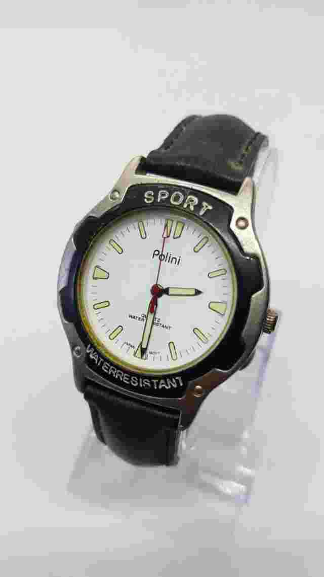 Polini Sport Black & White Elegant Unisex 38mm Watch, Easy To read Cheap Watch