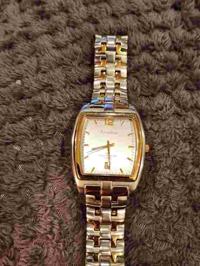 Boxed Mens Amadeus All Stainless Steel AM00604 Quartz Tank Date Watch. New 🔋.