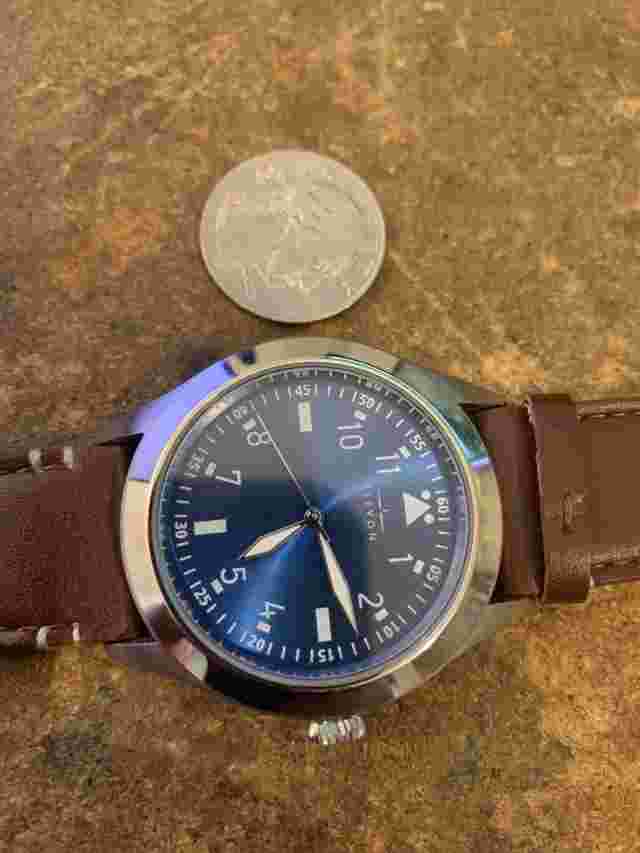Elevon Hanson Genuine Leather Watch Black Face Quartz Movement Ele117-1