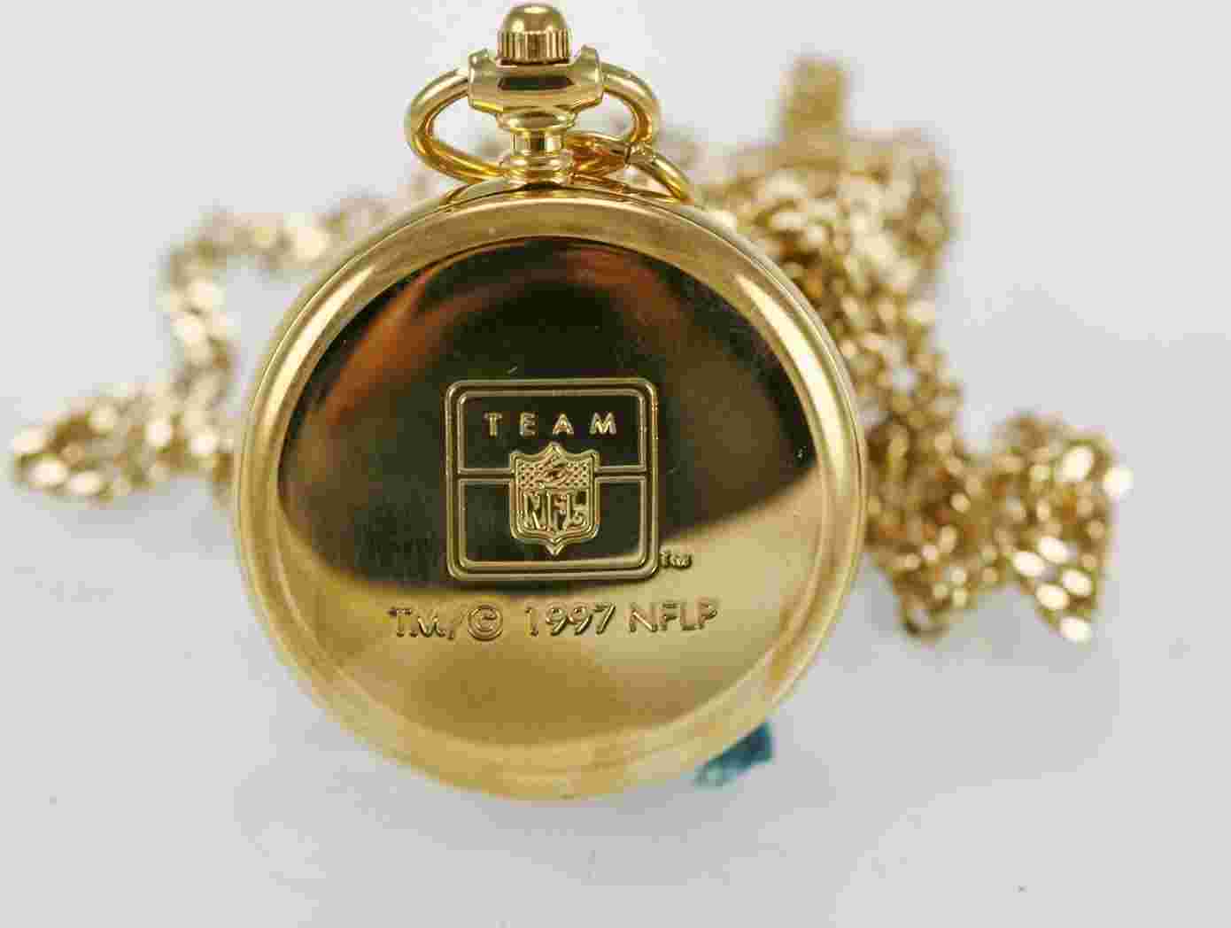 NFL Women Watch Pendant Green Bay Packers Stainless Gold Chain Water Res Quartz