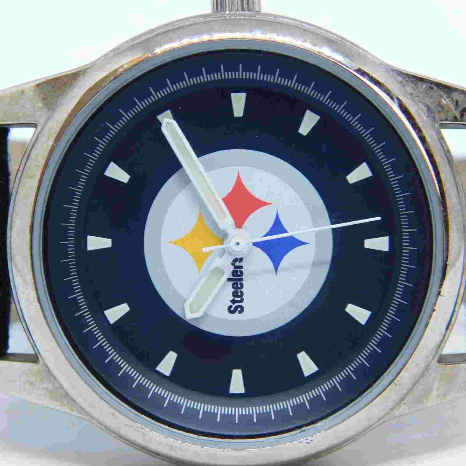Game Time Steelers Silver Tone Quartz Analog Women's Watch New Battery